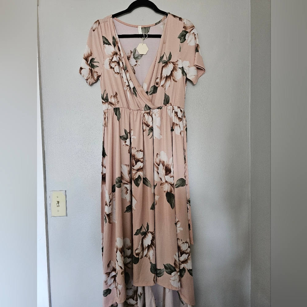 Pink blush wrap dress